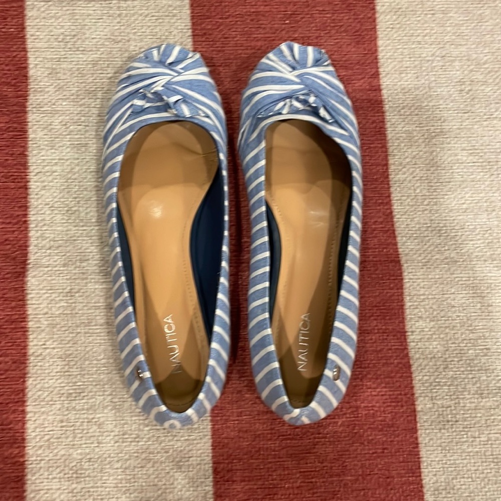 Nautica Chambray & White stripe Ballet Flats - Picture 2 of 4